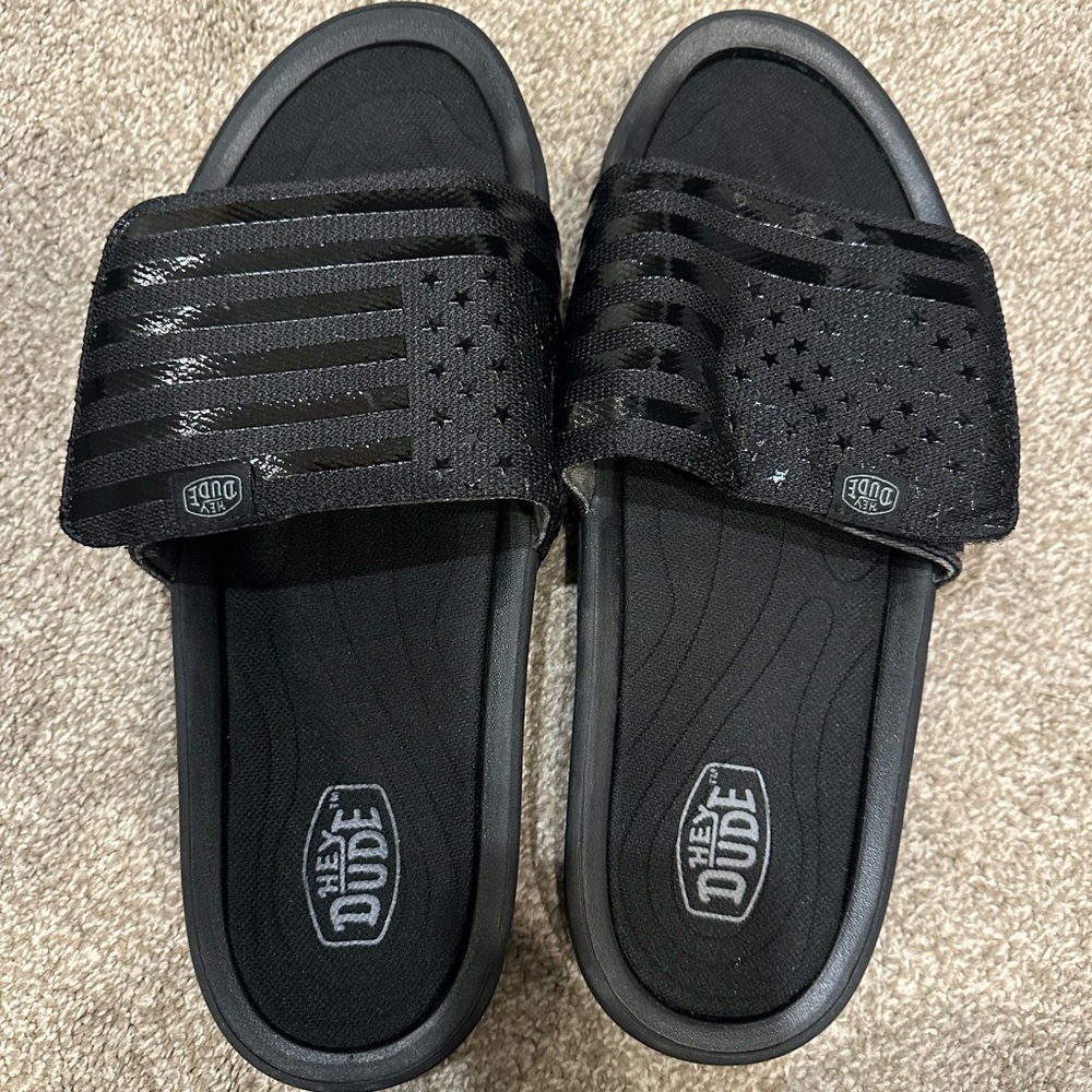 Hey Dude Camo Black Slide Sandals